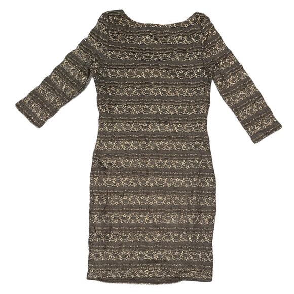 Forever 21 Brown & Gold Lace Mini Bodycon Dress - Picture 3 of 3